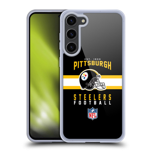 NFL Pittsburgh Steelers Graphics Helmet Typography Soft Gel Case for Samsung Galaxy S23+ 5G