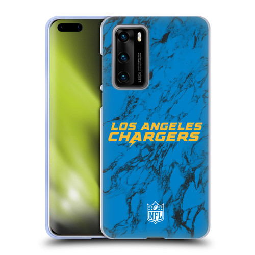 NFL Los Angeles Chargers Graphics Coloured Marble Soft Gel Case for Huawei P40 5G