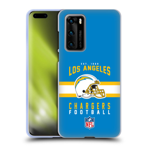 NFL Los Angeles Chargers Graphics Helmet Typography Soft Gel Case for Huawei P40 5G