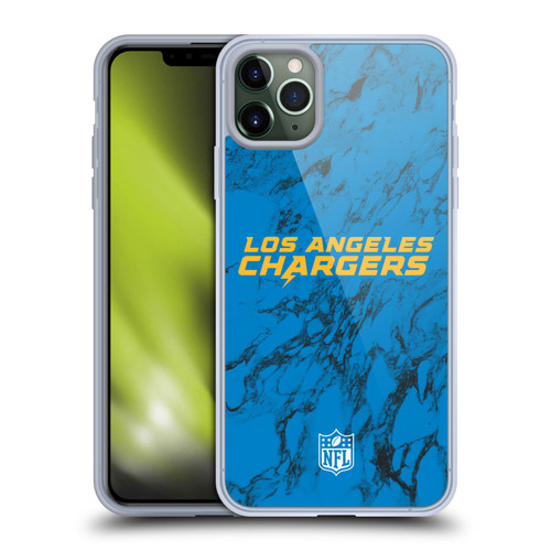 NFL Los Angeles Chargers Graphics Coloured Marble Soft Gel Case for Apple iPhone 11 Pro Max