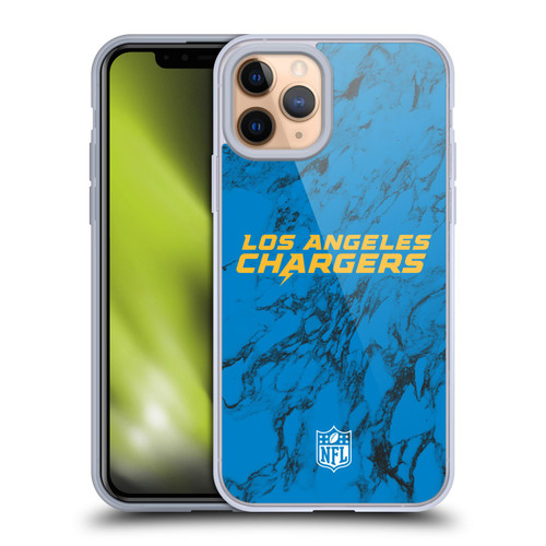 NFL Los Angeles Chargers Graphics Coloured Marble Soft Gel Case for Apple iPhone 11 Pro