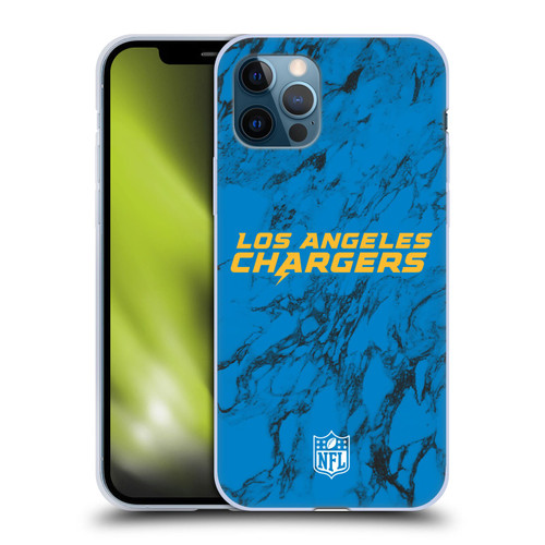 NFL Los Angeles Chargers Graphics Coloured Marble Soft Gel Case for Apple iPhone 12 / iPhone 12 Pro