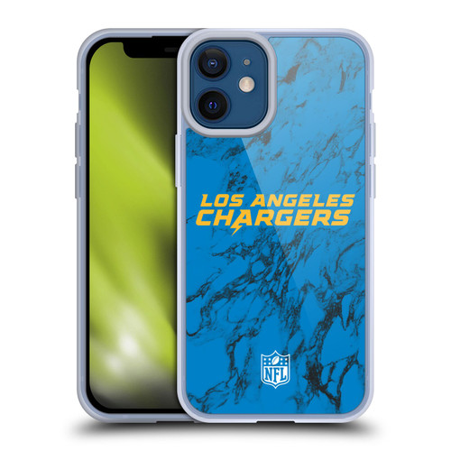 NFL Los Angeles Chargers Graphics Coloured Marble Soft Gel Case for Apple iPhone 12 Mini