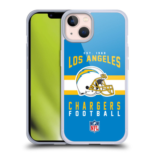 NFL Los Angeles Chargers Graphics Helmet Typography Soft Gel Case for Apple iPhone 13