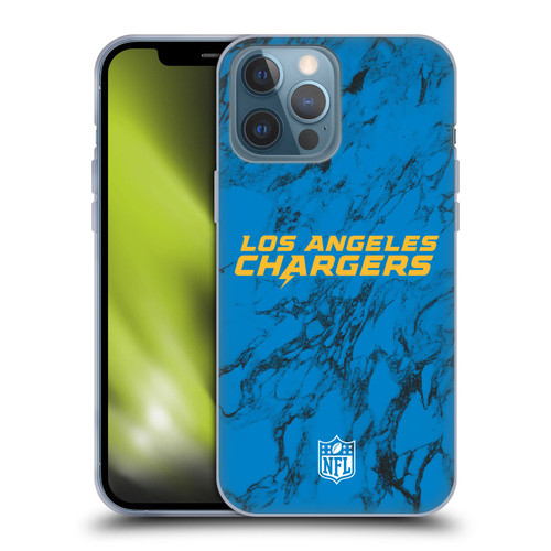NFL Los Angeles Chargers Graphics Coloured Marble Soft Gel Case for Apple iPhone 13 Pro Max