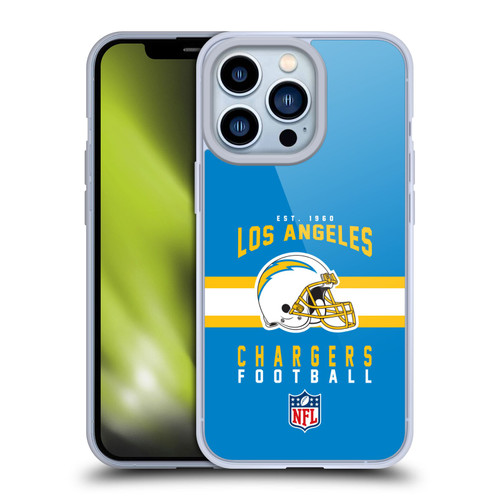 NFL Los Angeles Chargers Graphics Helmet Typography Soft Gel Case for Apple iPhone 13 Pro