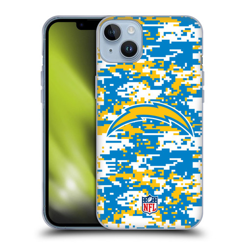 NFL Los Angeles Chargers Graphics Digital Camouflage Soft Gel Case for Apple iPhone 14 Plus