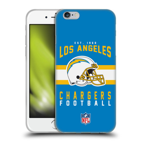 NFL Los Angeles Chargers Graphics Helmet Typography Soft Gel Case for Apple iPhone 6 / iPhone 6s