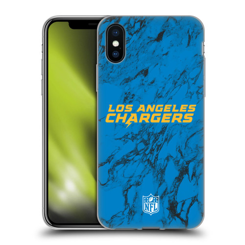 NFL Los Angeles Chargers Graphics Coloured Marble Soft Gel Case for Apple iPhone X / iPhone XS