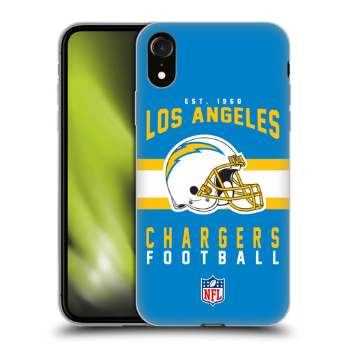 NFL Los Angeles Chargers Graphics Helmet Typography Soft Gel Case for Apple iPhone XR
