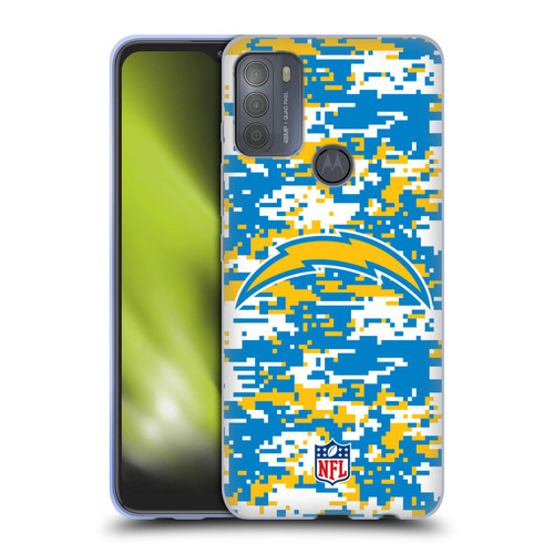 NFL Los Angeles Chargers Graphics Digital Camouflage Soft Gel Case for Motorola Moto G50