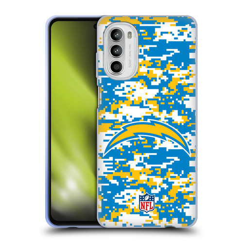NFL Los Angeles Chargers Graphics Digital Camouflage Soft Gel Case for Motorola Moto G52