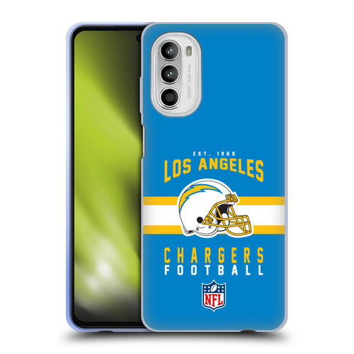 NFL Los Angeles Chargers Graphics Helmet Typography Soft Gel Case for Motorola Moto G52