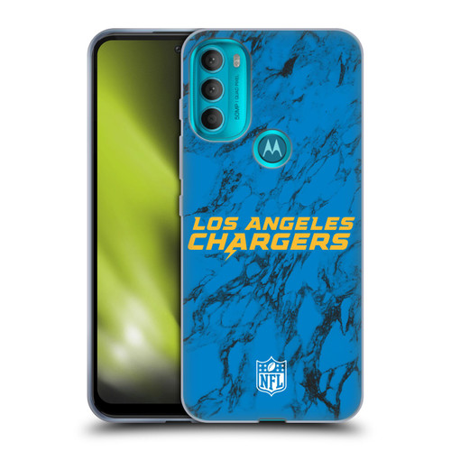 NFL Los Angeles Chargers Graphics Coloured Marble Soft Gel Case for Motorola Moto G71 5G