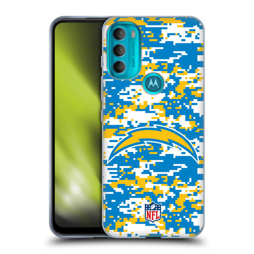 NFL Los Angeles Chargers Graphics Digital Camouflage Soft Gel Case for Motorola Moto G71 5G