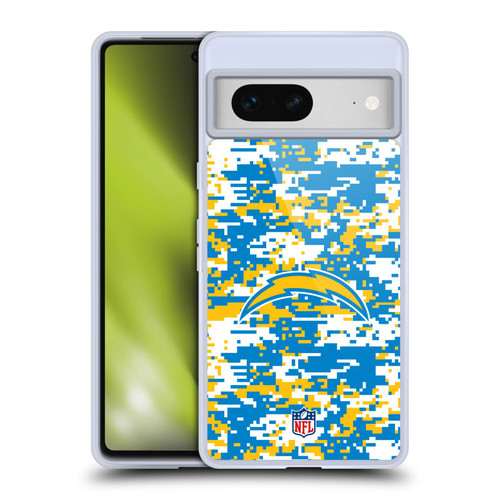 NFL Los Angeles Chargers Graphics Digital Camouflage Soft Gel Case for Google Pixel 7