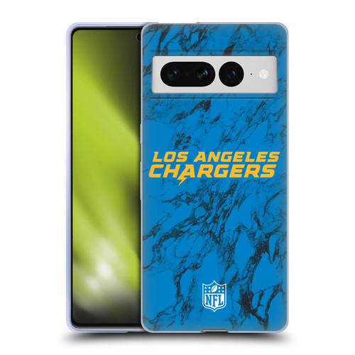NFL Los Angeles Chargers Graphics Coloured Marble Soft Gel Case for Google Pixel 7 Pro