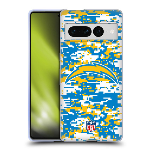 NFL Los Angeles Chargers Graphics Digital Camouflage Soft Gel Case for Google Pixel 7 Pro