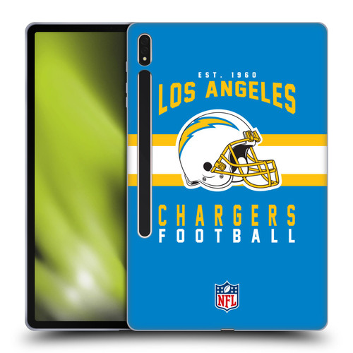 NFL Los Angeles Chargers Graphics Helmet Typography Soft Gel Case for Samsung Galaxy Tab S8 Plus