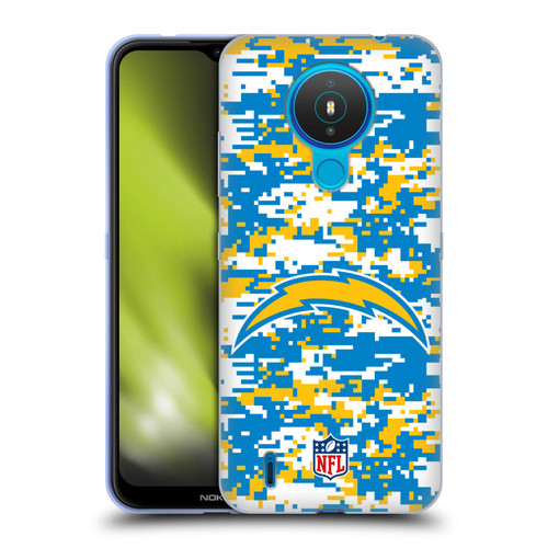 NFL Los Angeles Chargers Graphics Digital Camouflage Soft Gel Case for Nokia 1.4