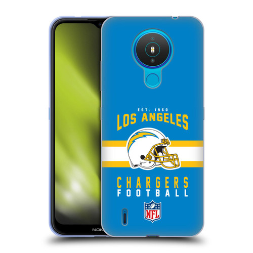 NFL Los Angeles Chargers Graphics Helmet Typography Soft Gel Case for Nokia 1.4