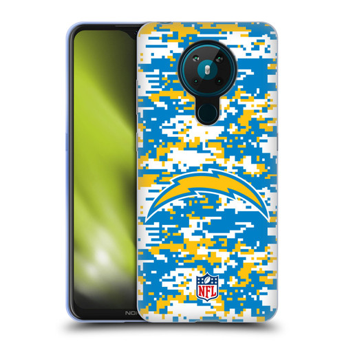 NFL Los Angeles Chargers Graphics Digital Camouflage Soft Gel Case for Nokia 5.3