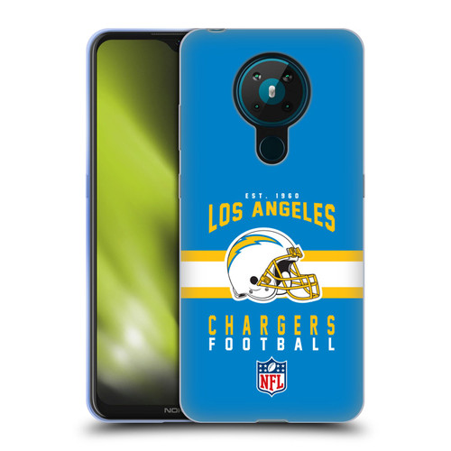 NFL Los Angeles Chargers Graphics Helmet Typography Soft Gel Case for Nokia 5.3