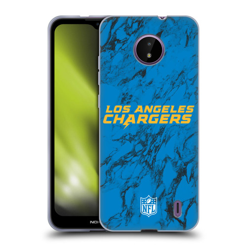 NFL Los Angeles Chargers Graphics Coloured Marble Soft Gel Case for Nokia C10 / C20