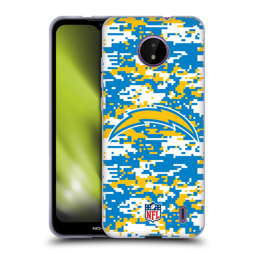 NFL Los Angeles Chargers Graphics Digital Camouflage Soft Gel Case for Nokia C10 / C20