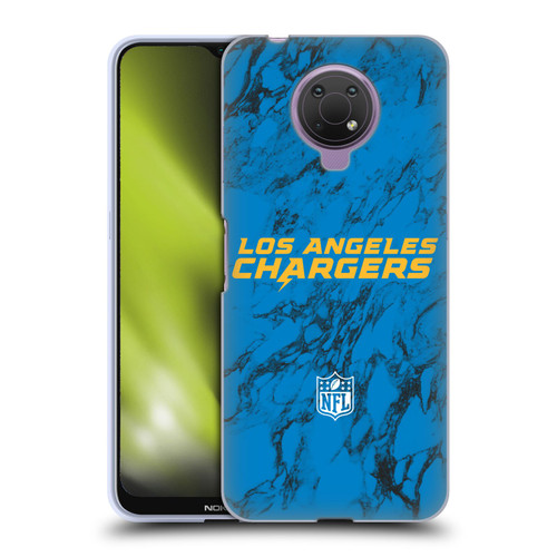 NFL Los Angeles Chargers Graphics Coloured Marble Soft Gel Case for Nokia G10