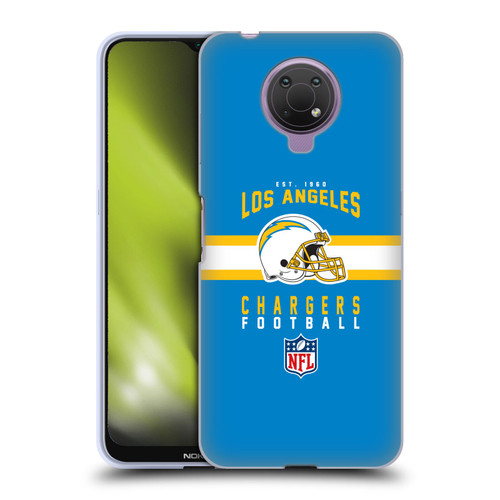 NFL Los Angeles Chargers Graphics Helmet Typography Soft Gel Case for Nokia G10