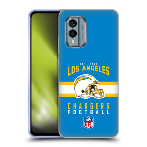 NFL Los Angeles Chargers Graphics Helmet Typography Soft Gel Case for Nokia X30