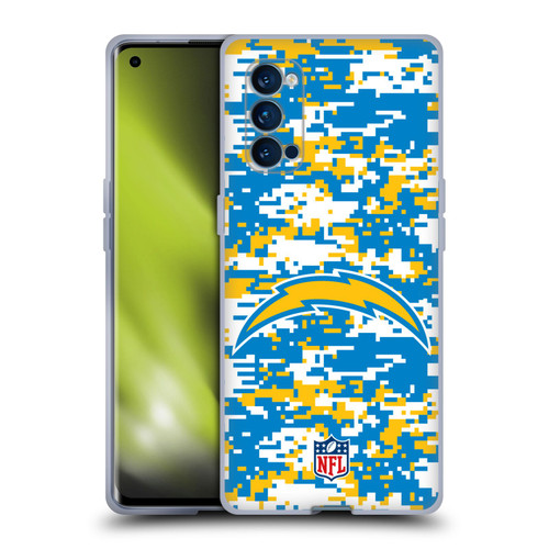 NFL Los Angeles Chargers Graphics Digital Camouflage Soft Gel Case for OPPO Reno 4 Pro 5G
