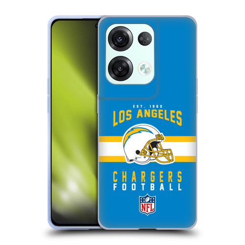 NFL Los Angeles Chargers Graphics Helmet Typography Soft Gel Case for OPPO Reno8 Pro