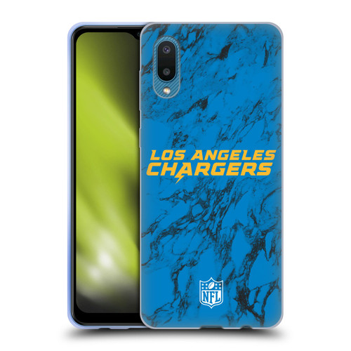 NFL Los Angeles Chargers Graphics Coloured Marble Soft Gel Case for Samsung Galaxy A02/M02 (2021)