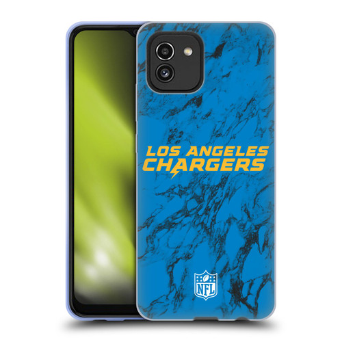 NFL Los Angeles Chargers Graphics Coloured Marble Soft Gel Case for Samsung Galaxy A03 (2021)