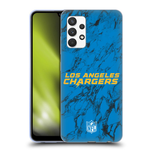 NFL Los Angeles Chargers Graphics Coloured Marble Soft Gel Case for Samsung Galaxy A32 (2021)