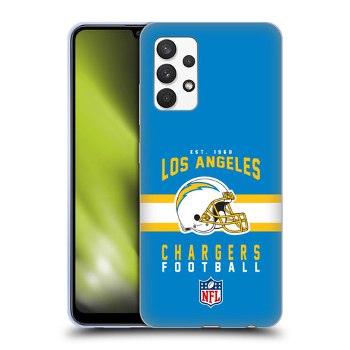 NFL Los Angeles Chargers Graphics Helmet Typography Soft Gel Case for Samsung Galaxy A32 (2021)