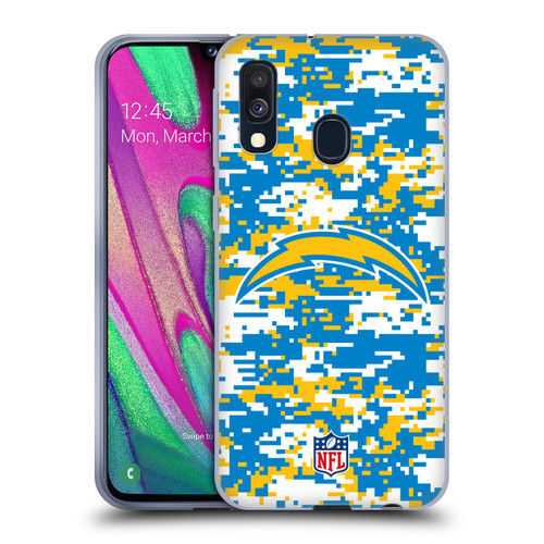 NFL Los Angeles Chargers Graphics Digital Camouflage Soft Gel Case for Samsung Galaxy A40 (2019)