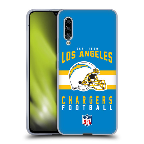 NFL Los Angeles Chargers Graphics Helmet Typography Soft Gel Case for Samsung Galaxy A90 5G (2019)