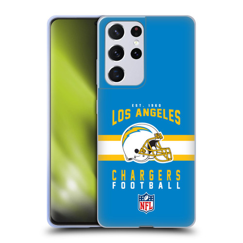 NFL Los Angeles Chargers Graphics Helmet Typography Soft Gel Case for Samsung Galaxy S21 Ultra 5G