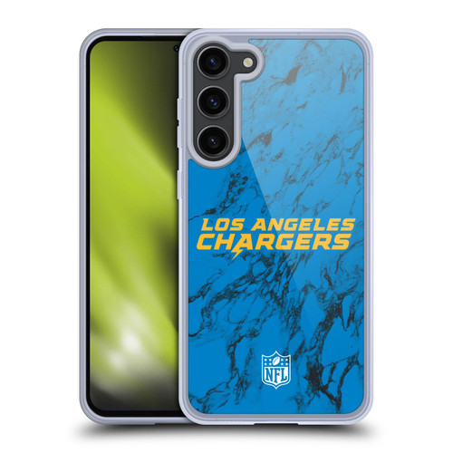 NFL Los Angeles Chargers Graphics Coloured Marble Soft Gel Case for Samsung Galaxy S23+ 5G