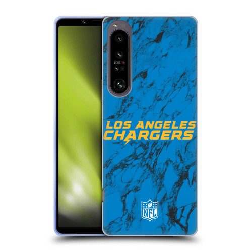 NFL Los Angeles Chargers Graphics Coloured Marble Soft Gel Case for Sony Xperia 1 IV