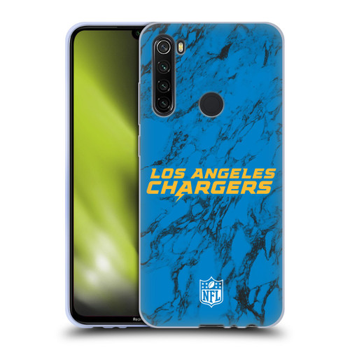 NFL Los Angeles Chargers Graphics Coloured Marble Soft Gel Case for Xiaomi Redmi Note 8T