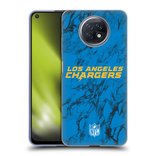 NFL Los Angeles Chargers Graphics Coloured Marble Soft Gel Case for Xiaomi Redmi Note 9T 5G