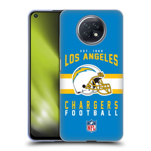 NFL Los Angeles Chargers Graphics Helmet Typography Soft Gel Case for Xiaomi Redmi Note 9T 5G
