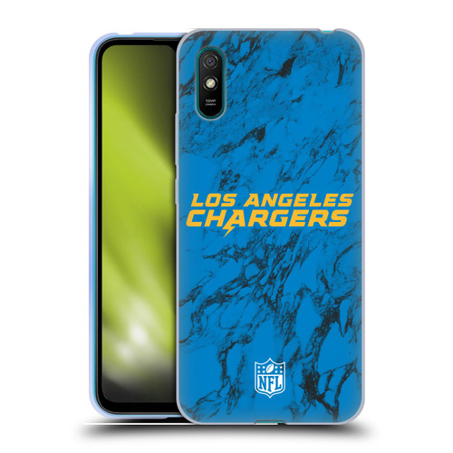 NFL Los Angeles Chargers Graphics Coloured Marble Soft Gel Case for Xiaomi Redmi 9A / Redmi 9AT