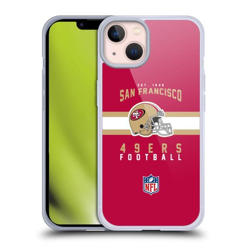 NFL San Francisco 49ers Graphics Helmet Typography Soft Gel Case for Apple iPhone 13