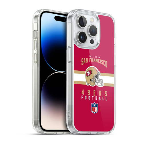 NFL San Francisco 49ers Graphics Helmet Typography Soft Gel Case for Apple iPhone 13 Pro