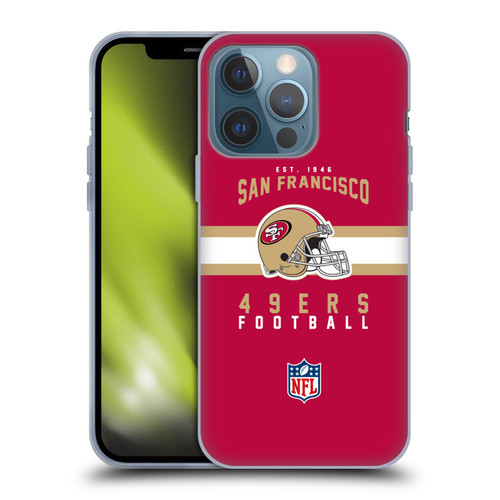 NFL San Francisco 49ers Graphics Helmet Typography Soft Gel Case for Apple iPhone 13 Pro